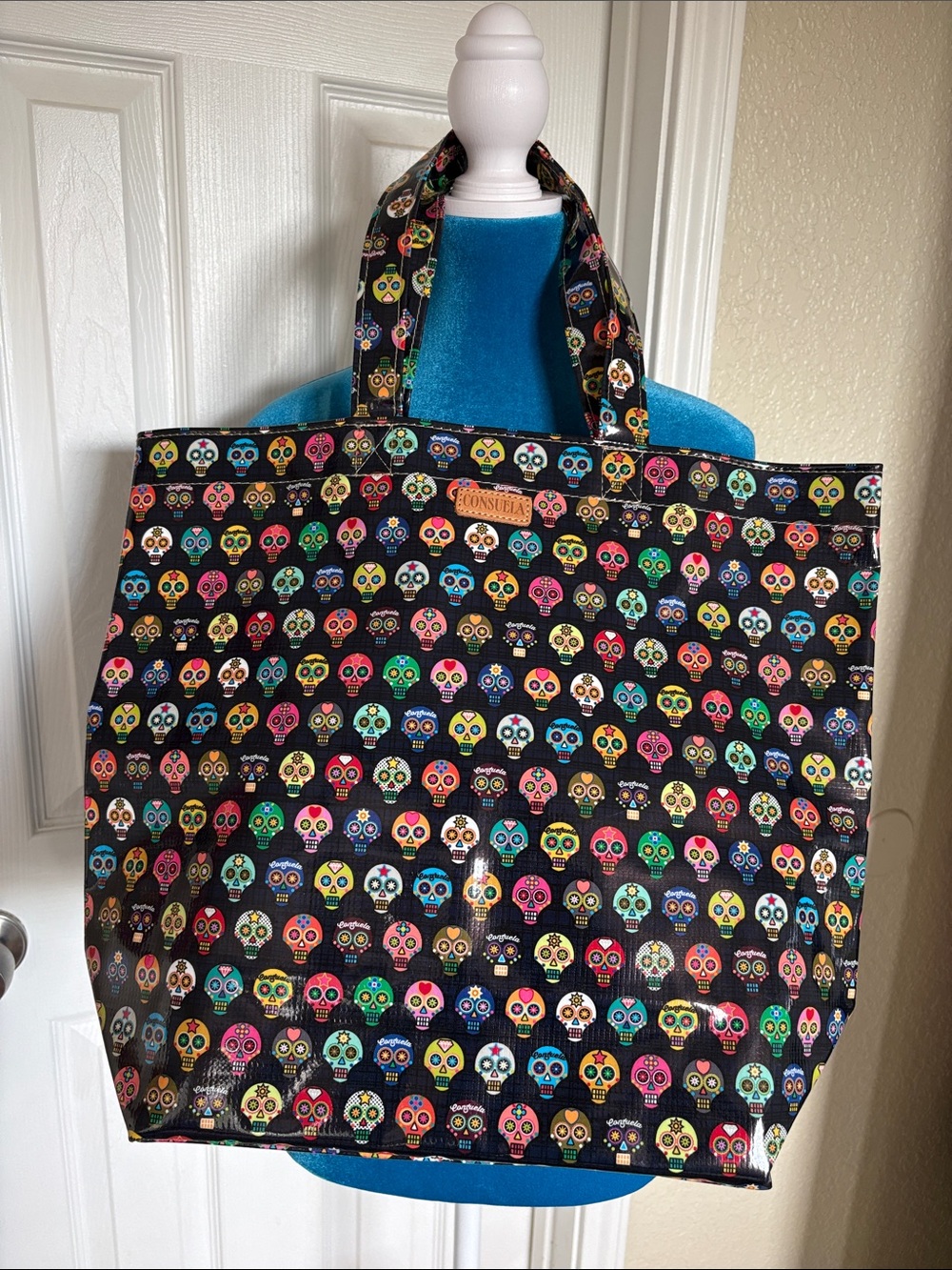 Consuela Multicolor Sugar Skull Tote, NWT